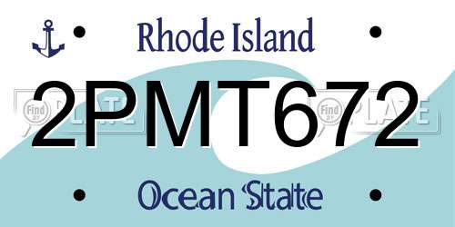 2PMT672 Rhode Island License Plate