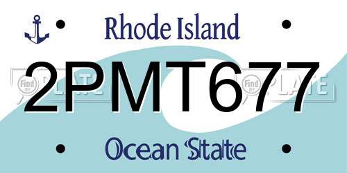 2PMT677 Rhode Island License Plate