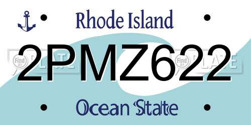 2PMZ622 Rhode Island License Plate