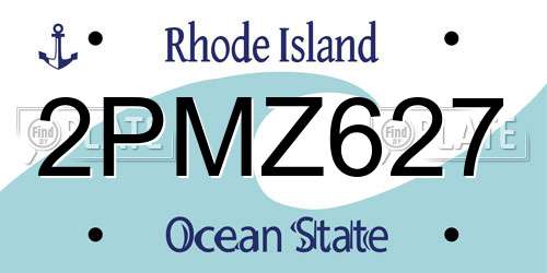 2PMZ627 Rhode Island License Plate