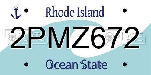 2PMZ672 Rhode Island License Plate