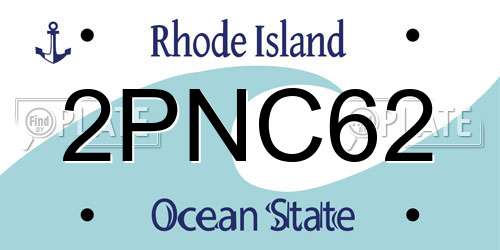 2PNC62 Rhode Island License Plate