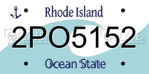 2PO5152 Rhode Island License Plate