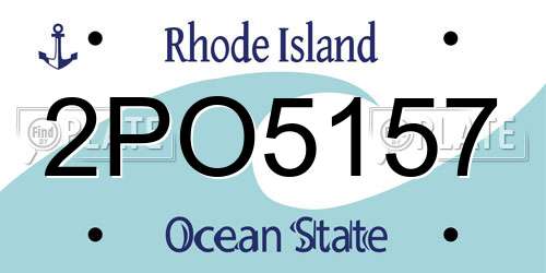 2PO5157 Rhode Island License Plate