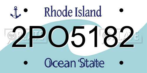 2PO5182 Rhode Island License Plate