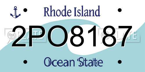 2PO8187 Rhode Island License Plate