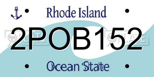2POB152 Rhode Island License Plate