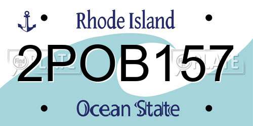 2POB157 Rhode Island License Plate