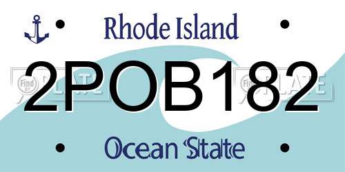 2POB182 Rhode Island License Plate