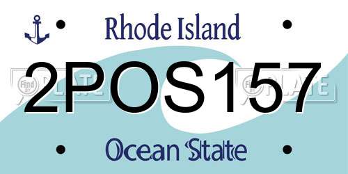 2POS157 Rhode Island License Plate