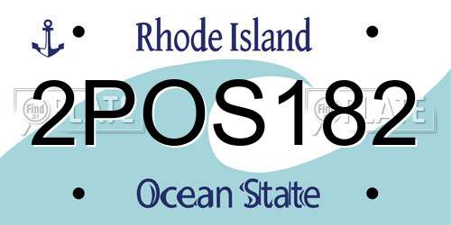 2POS182 Rhode Island License Plate