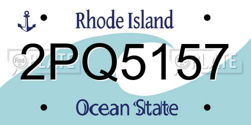 2PQ5157 Rhode Island License Plate