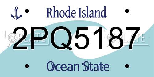 2PQ5187 Rhode Island License Plate