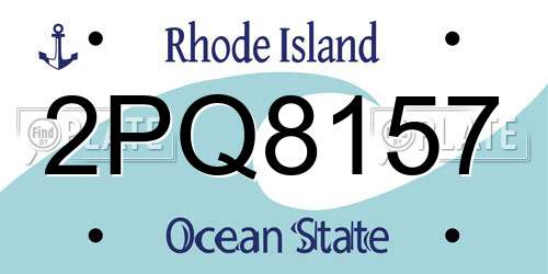 2PQ8157 Rhode Island License Plate