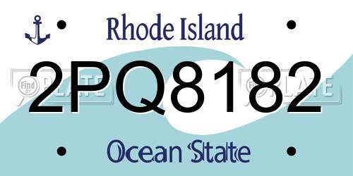 2PQ8182 Rhode Island License Plate