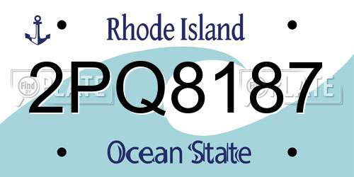 2PQ8187 Rhode Island License Plate
