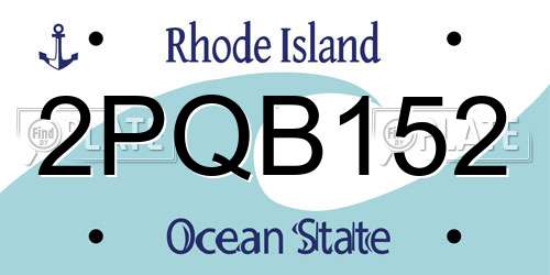 2PQB152 Rhode Island License Plate