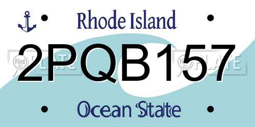2PQB157 Rhode Island License Plate