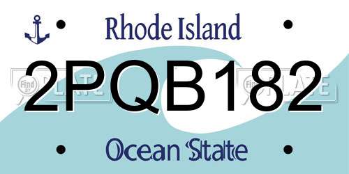 2PQB182 Rhode Island License Plate