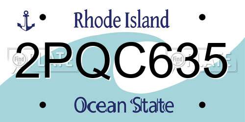 2PQC635 Rhode Island License Plate