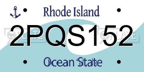 2PQS152 Rhode Island License Plate