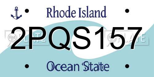 2PQS157 Rhode Island License Plate