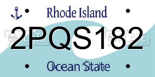 2PQS182 Rhode Island License Plate