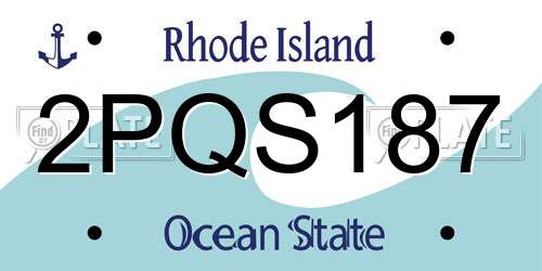 2PQS187 Rhode Island License Plate