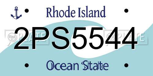 2PS5544 Rhode Island License Plate