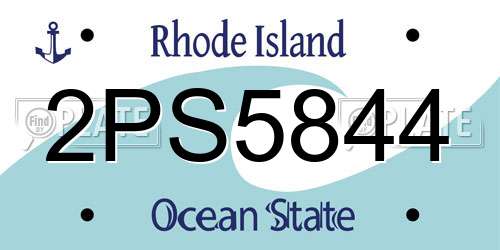 2PS5844 Rhode Island License Plate
