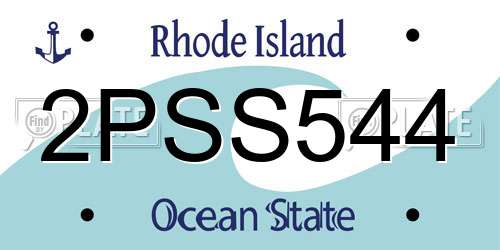 2PSS544 Rhode Island License Plate