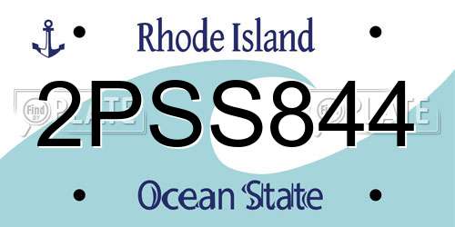 2PSS844 Rhode Island License Plate