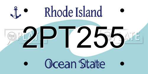 2PT255 Rhode Island License Plate