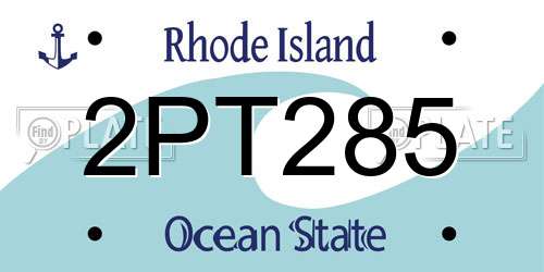 2PT285 Rhode Island License Plate