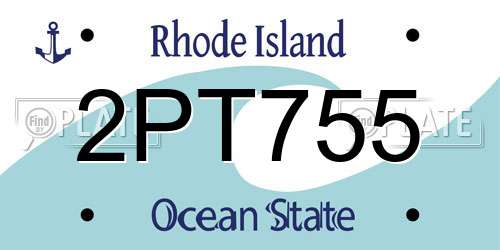 2PT755 Rhode Island License Plate