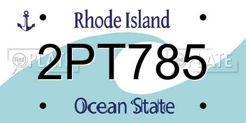 2PT785 Rhode Island License Plate