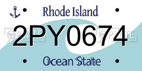 2PY0674 Rhode Island License Plate