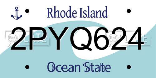 2PYQ624 Rhode Island License Plate