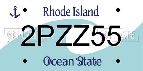2PZZ55 Rhode Island License Plate