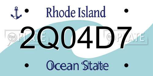2Q04D7 Rhode Island License Plate