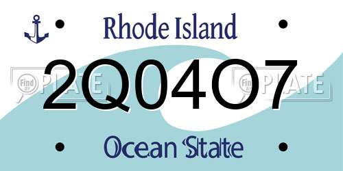 2Q04O7 Rhode Island License Plate