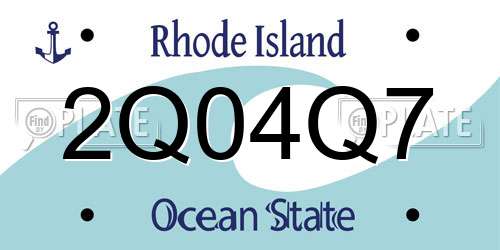 2Q04Q7 Rhode Island License Plate