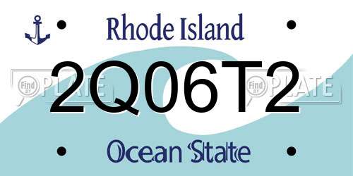 2Q06T2 Rhode Island License Plate