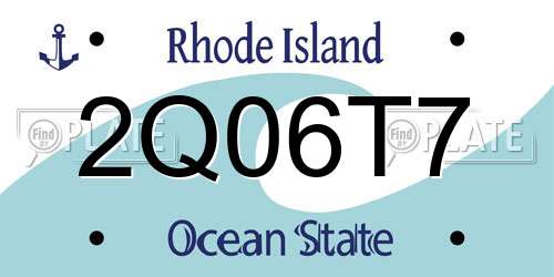 2Q06T7 Rhode Island License Plate