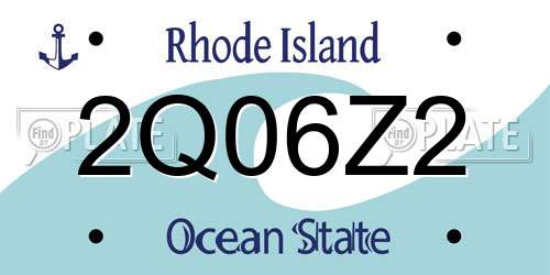 2Q06Z2 Rhode Island License Plate