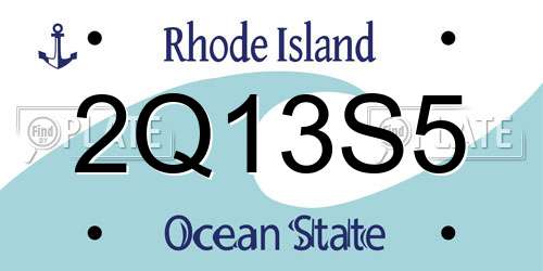2Q13S5 Rhode Island License Plate