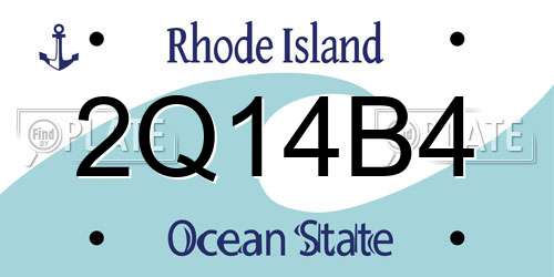 2Q14B4 Rhode Island License Plate