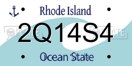 2Q14S4 Rhode Island License Plate