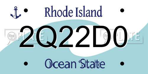 2Q22D0 Rhode Island License Plate