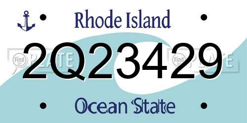 2Q23429 Rhode Island License Plate